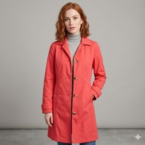 Vintage 1994 Old Navy Coral Pink Peacoat XS Button Front Spring Coat